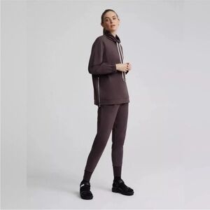 VARLEY Chocolate Plum Warwick Funnel Neck Pullover Side Zipper Sweatshirt Size M